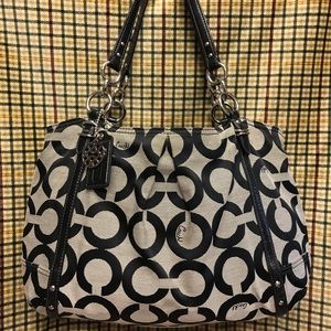 AUTHENTIC COACH ALEXANDRA OP ART SIGNATURE TOTE